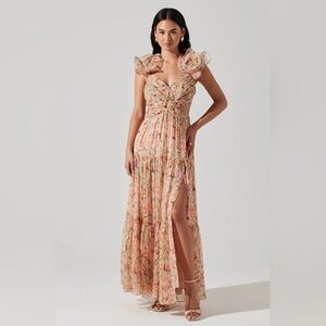 ASTR The Label Pink Floral Maxi Special Occasion Dress